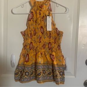 New Rachel Zoe Halter Tank Top Size Small Boho Empire Elastic Waist.